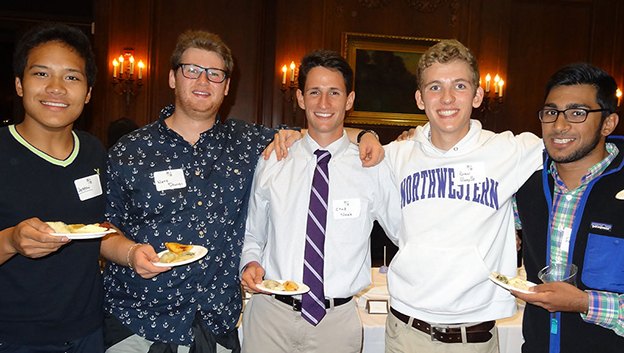 students at social event